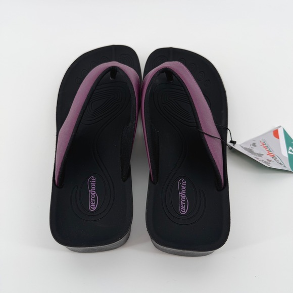 Aerothotic Womens Flip Flops Thong Sandals Plum Orthotic Comfort Size 9 - Picture 4 of 10